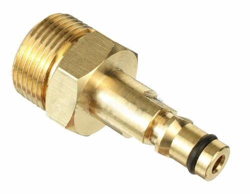 VZU M22 Pressure Washer Plug to Quick Connect Coupler Adapter 14mm Compatible with Karcher, Brass High Pressure Washer Adapter for Garden Hose for Pressure Washer, Fitting Hose Connector
