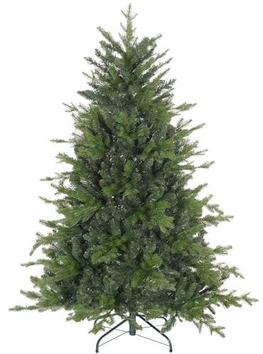 HOMCOM 5ft Artificial Christmas Tree with 1309 Tips, Metal Base, Realistic Hinged Xmas Tree for Home Office, Green