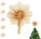 Truevaste 6 Stück Strohsterne Schneeflocke Set, ChristbaumspitzeStern aus Stroh, Reines Natürliches Strohmaterial, 1 Stück Achteckige Strohbaumspitze Stern und 5 Stück Schneeflocke