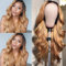Weeybay Echthaar Perücke für Damen Perücken Body Wave Human Hair Wig 4X4 Lace Closure Ombre Black to Blonde 150% Density Unprocessed Brazilian Remy Hair Glueless 16 Zoll