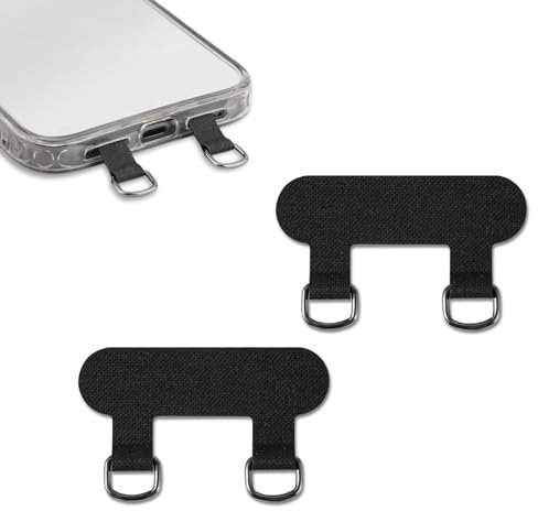 XIHIRCD 2pcs 2 Way Phone Tether Tab, Phone Strap Patch Double Buckle Phone Lanyard Tab Cell Phone Tether Patches Phone Lanyard Patches Only for Full-Coverage Phone Cases with Two Speaker Holes