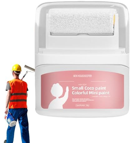 Peinture intérieure blanche | Kit de réparation portable pour petites cloisons sèches avec pinceau rouleau | Brosse roulante pour réparation murale, peinture de rayures et pour mur, porte
