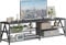 TV-Schrank, Fernsehtisch, Lowboard für Fernseher bis zu 70 Zoll, Fernsehschrank mit 3 offenen Fächern, TV-Regal für Wohnzimmer Schlafzimmer, 180 x 40 x 50 cm, Industrie Design, Stahlgestell, Schwarz