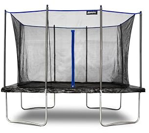 Plum Play Outdoor Rectangular Trampoline with Satety Enclosure to Seperate the Jumper From the Coated Springs - Weather Protected Thick Foam Pads - Max user weight from 100kg (8 x 10ft)