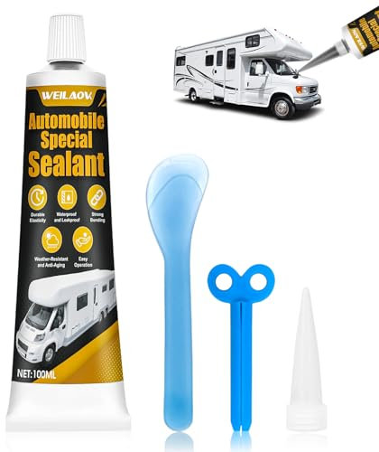 WEILAOK Colle Pare Brise,Colle Carrosserie Voiture, Colle a Pare Brise Noir, Isolation et Imperméabilité, Bonne Étanchéité, Convient pour Les Portes, Fenêtres, Capots, Coffres, 100ml