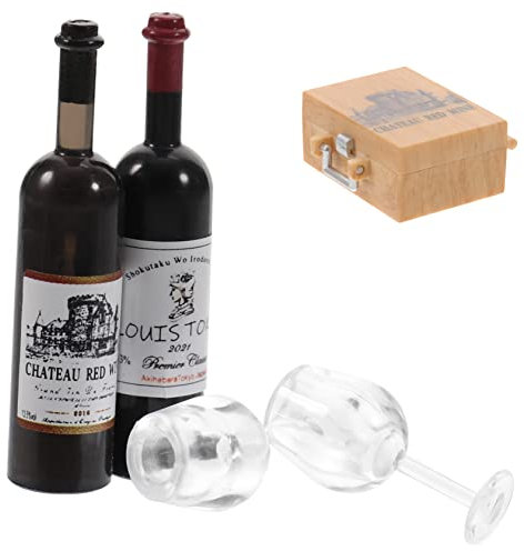 Yardwe 1 Ensemble Mini Bouteille De Vin Rouge Bouteilles Bouteille De Vin Miniature pour Enfants Gobelets Miniatures Gobelet Miniatures des Choses Miniatures Jouets Miniatures Plastique