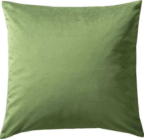 REDBEST Kissenhülle Kingsville Nicky-Velours Uni hellgrün Größe 50x50 cm - samtig-weicher Stoff, sanft zur Haut und warm im Griff