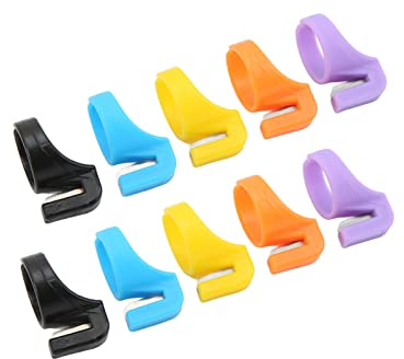 YDuupxe 10 Plastic Ring Cutter, Split Knife Design, Easy to Use, Ideal for Sewing Lover Family, Multi-Craft Finger Sewing Scissor with Thimbles and Finger Protector, for Hand and Machine