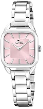Lotus Damenuhr Analog aus Edelstahl 316l | Quarzwerk, Widerstandsfähiges Mineralglas, Wasserdicht 5 ATM 19020/2 -2GETHER, Rosa Zifferblatt