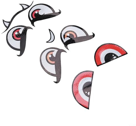 Reflektierende Roboter-Rasenmäher-Augenklappen-Aufkleber, 2 oder 3 Stück, 14,8 x 9,3 cm & 16,4 x 6 cm, wetterbeständige PVC-Aufkleber für den Außenbereich (3 Stück)