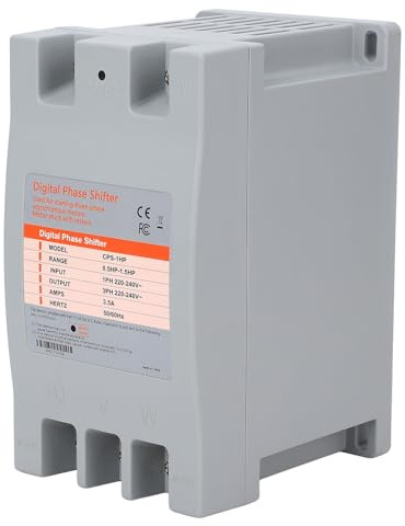 Ahgsup Convertidor de Fase Digital Monofásico a Trifásico, Compacto y Eficiente para Motores, Salida Trifásica Estable, para Equipos Residenciales y comerciales.