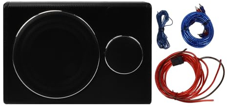 Keenso Subwoofer per Auto, Amplificatore Integrato Attivo per Bassi da 800 W Ad Alte Prestazioni, Design Compatto Ultra Sottile da 8 Pollici con Bluetooth per Sedile