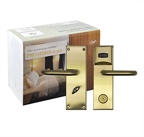 RFID Karten-Tür-Hotelzimmer-Schloss PNI CH2000R Gold rechtshändig