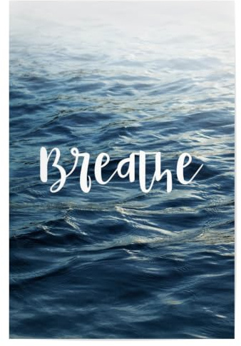 artboxONE Poster 30x20 cm Typografie Breathe - Mindful Art Piece - Bild Atmen Sie Atmen Sie Frieden