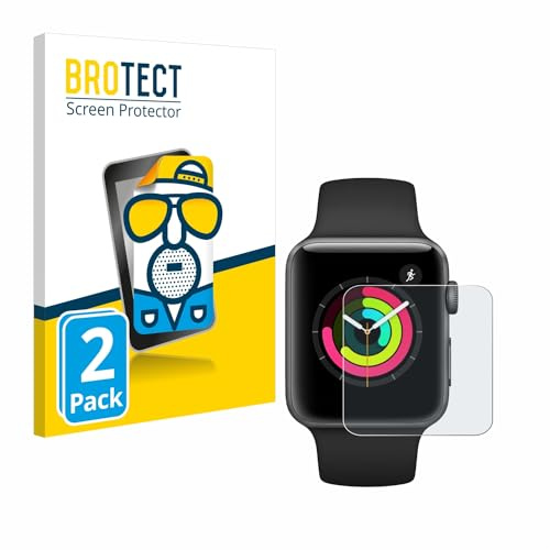 BROTECT Entspiegelungs-Schutzfolie für Apple Watch Series 3 (42 mm) (2 Stück) Matte Displayschutz-Folie, Anti-Reflex, Anti-Fingerprint
