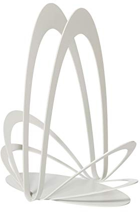 Arti & Mestieri Porta Bicchieri Origami Bianco 28x12x25 cm, Ferro, Giapponese, Industriale, Cucina, Verniciato a Polvere, Uso Domestico