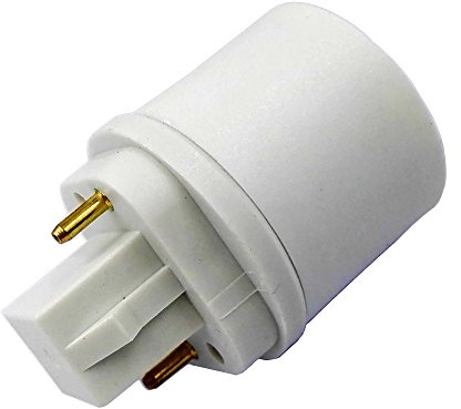 SECOM 8pcs G24d to E26 Lamp Base Adapters, Gx24q Short 2-Pin to Medium Socket Converter,Remove Ballast Required