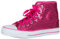 Brandsseller Damen Sneaker mit Pailletten und Glitzer - halbhoch mit Schnürsenkeln modisch bequem für Alltag & Party – Pink