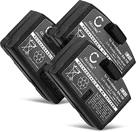 CELLONIC, Akku für Headset kompatibel mit Sennheiser RS 400, HDR 60 (RS 60), RI 50 (Set 50 TV) (60mAh, 2.4V) 3X Ersatzakku BA 150,BA 151,BA152