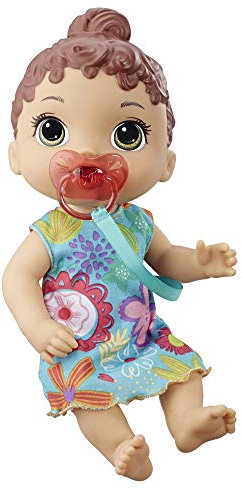 Baby Alive Süßes Schnullerbaby, interaktive Babypuppe, braunhaarig