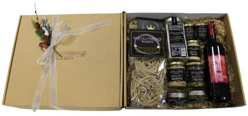 Cesti Natalizi a base di Tartufo - Idea Confezione Regalo URANIA - Cesto Natalizio Gastronomico - Pacco Natale con Prodotti Tipici Artigianali - Truffle Gift Idea