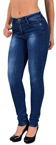 ESRA Damen Jeans Jeanshose Damen Skinny High Waist Hochbund Hose bis Übergröße S300