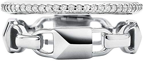 Michael Kors Damen zweireihiger Sterling Silber Ring-MKC1025AN040; 5