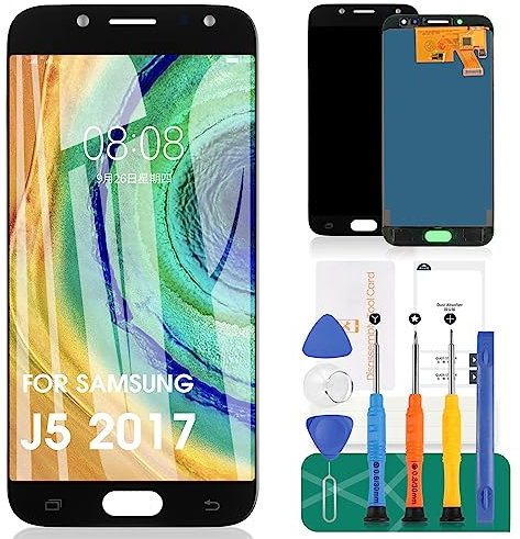 For Samsung Galaxy J5 2017 J530 J530F J530S J530K J530L J530FM J530Y J530YM LCD Screen Replacement Digitizer Glass Assembly Kits, Free tempered film, glue and tools (Black)
