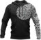Viking Thors Hammer Sweatshirt, Nordische Mythologie Wolf Streetwear Casual Hoody Hoodie, 3D Allover Bedrucktes Unisex Langarm Pullover Sweatshirt,Thor's Hammer,L
