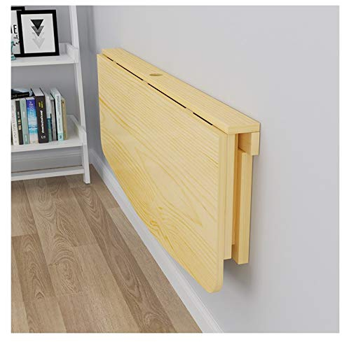 WZLL Wandklapptisch, Kiefer Multifunktion Mauer Werkbank Faltbar Kinder Tisch Schreibtisch, Platzsparend (Color : Wood, Size : LxW/100x40cm)