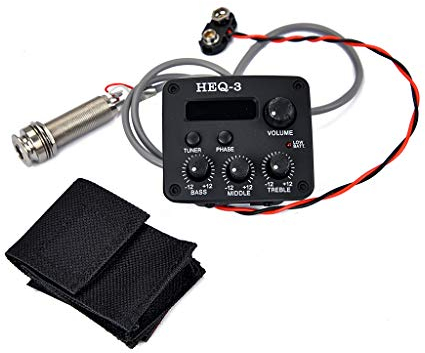 Alnicov Gitarren-Pickup Automatischer manueller Tuner-Modus EQ Tuner Vorverstärker für Gitarre Equalizer