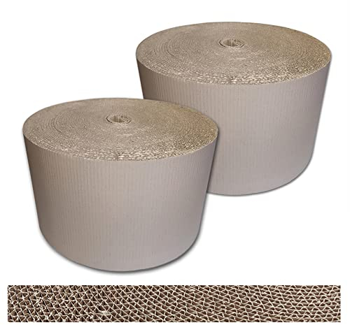 verpacking Rollenwellpappe 30 cm x 70 m, Füllmaterial Wellpappe auf Rolle C-Welle Verpackungsmaterial Wellpappenrolle Polstermaterial (2 Rollen)