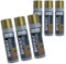 Peinture en aérosol Dorure 6 x 200 ml - Brillant - Lot de 6 bombes de 200 ml - Séchage rapide - Peinture en or brillant - Spray pour bois, pierre, mur, métal, verre pour décoration