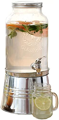 Getränkespender Bierzapfanlage Saftspender Glas Mason Jar Getränkespender Mit Eiskübelständer 6L for Wasser Sangria