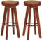 vidaXL 2X Barhocker Barstuhl Hocker Bar Bistrostuhl Bistrohocker Stuhl Tresenhocker Thekenhocker Küchenhocker Echtleder Massivholz Akazie