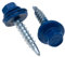 4.8 mm x 35 mm Roofing Screws, Hex Head Self-drilling Multi-color (RAL 5010 Gentian Blue) Roof Screws With EPDM Sealed Washer, Rust Proof Zinc Plated Hardened Coarse Threads Screw for Outdoor Use