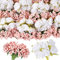 BETESSIN 204pcs Rose Artificielle de Tête Blanc Fausse Tête Bouquet de Rose Artificielles avec Tige en Tissu Fleurs Floral Décoration pour Fête Mariage Travaux Manuels Festival Maison Jardin