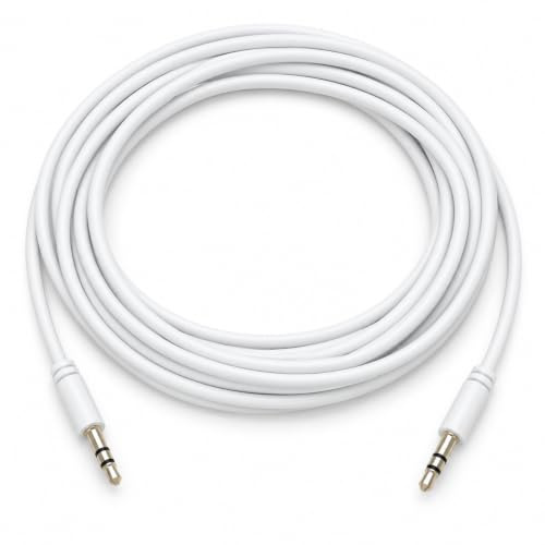 DRUT 5m 3.5mm Stereo Audio Jack Plug to Plug, Male to Male AUX, Slim | Flexible Lead Cable 16.5ft White