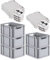 PROREGAL SuperSparSet 5x Eurobox NextGen Grip mit Scharnierdeckel und schwarzen Schiebeschnappverschlüssen, HxBxT 22x30x40cm, 20 L, Grau, Griffe offen, Eurobehälter, Transportbox
