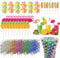 Yoolly Cocktail Accessories for Drinks,100pcs Cocktail Decorations,Food Drink Decorations with Straws,Paper Umbrellas,Flamingo/Pineapple/Sparkler Sticks,for Beach,Birthday,Music Festival,Summer Party