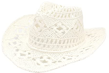 FGUUTYM Chapeau de plage à rabat pour femme - Noir - Style bohème - Bleu, Blanc., taille unique