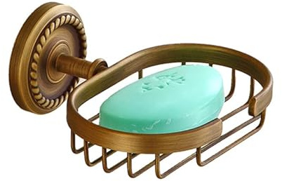 TOPBATHY Retro Seifenhalter Wandmontage Aus Messing Mit Netzdesign Antik Ölgeriebene Seifenschale Für Bad Und Dusche Wand Seifenhalter Mit Verdeckter Montage 5.91 X 5.71 X 2.76in