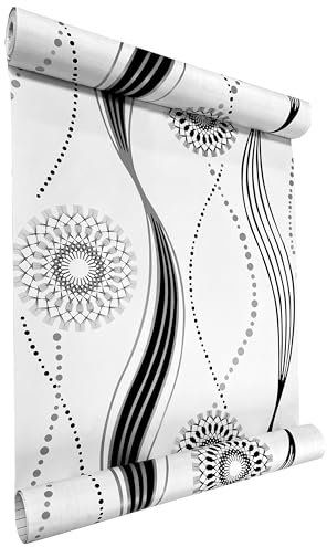 I K H E Malarka Selbstklebende Tapete, PVC Folie, Tapete, Klebefolie, Aufkleber (1 x Rollen - 0,8mm Stärke) große Auswahl, Breite 45cm Lange 10m (HY9141)