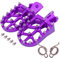 Repose-Pieds Moto,Repose Pieds Larges de Moto,Cale Pied Moto en Alliage d'aluminium CNC avec Ressorts pour sur Ron Light Bee CRF150F CRF230F 2003-2019-Violet