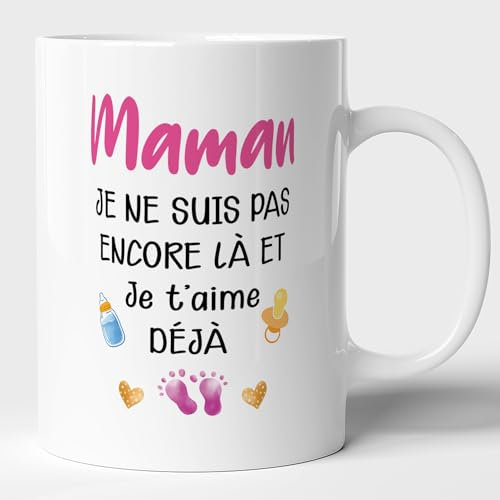 Lalasol Mug Future Maman Bébé – Tasse Cadeau Pour Future Maman – Idée Cadeau Fête des Mères Anniversaire Noël Enceinte Naissance (Blanc)