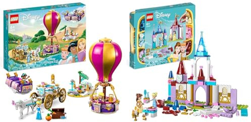LEGO Disney Prinzessinnen auf magischer Reise Spielzeug mit Cinderella, Jasmine & Disney Princess Kreative Schlösserbox, Spielzeug Schloss Spielset