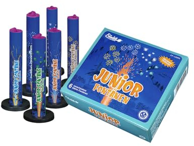 vama Funke Junior Fontänen Set 6 teilig Gartenfeuerwerk Silvester Feuerwerk Vulkan Zaubersterne Sternenregen Funkenregen (1 Packung)