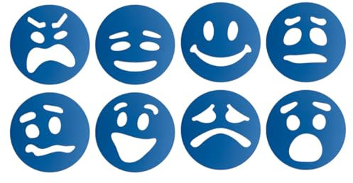 Roylco Schablonen für Emotionstoken, wiederverwendbare Mylar-Vorlage für soziales und emotionales Verständnis, Verhaltenshilfe, nonverbale Kommunikation, emotionale Intelligenz und Kunstwerkzeug für