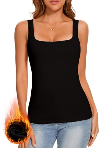 LEYSHE Thermo Unterhemd Damen Warme Thermoshirt Winter Tanktop | Ärmellos Winter Oberteil, Stretch Thermal Sleeveless Tanktop, Thermounterwäsche Frauen