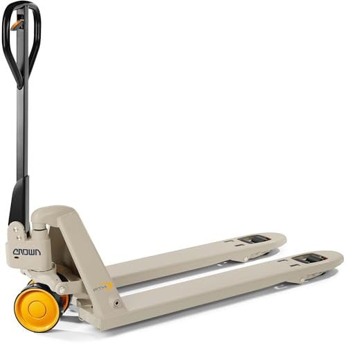 Crown Handhubwagen PTH 50 | 2300 kg Tragfähigkeit | 1150 mm Gabellänge | Tandem-Gummirollen | 3 Jahre Garantie | Hubwagen | Palettenhubwagen | Gabelhubwagen | Palettenwagen